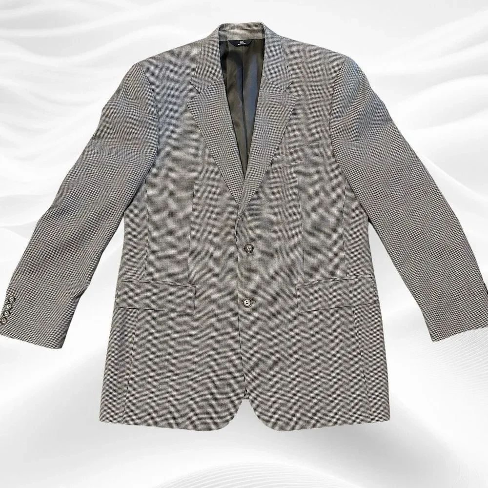 Brooks‎ Brothers 346 Blazer Sport Coat Mens 43L Wool Cashmere Houndstooth Gray
